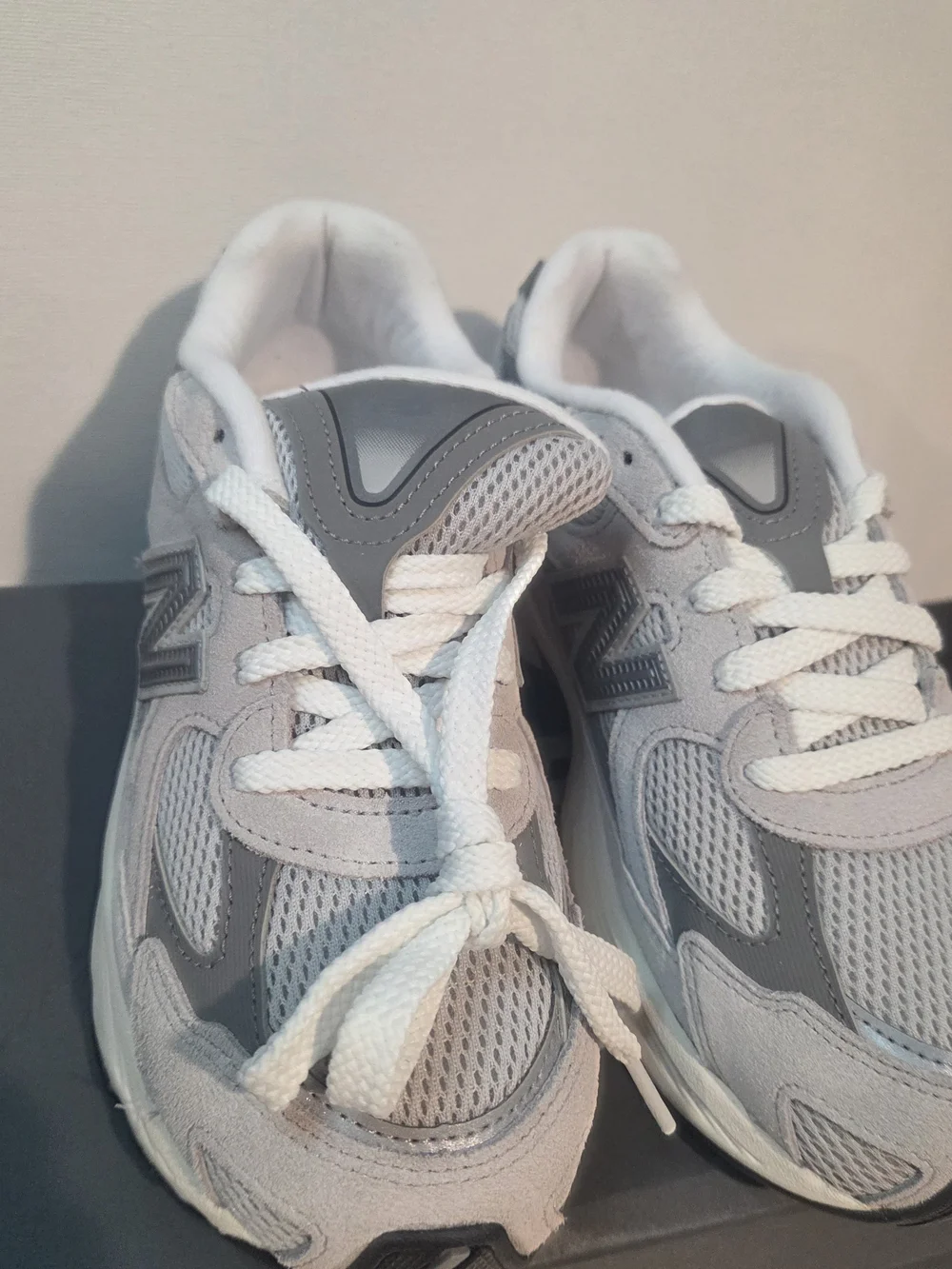 Kids Grey New Balance Lace-Up Sneakers